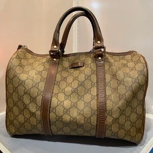 Used Gucci GG Supreme Joy Boston Speedy Monogram Satchel Bag Purse Auth READ!!